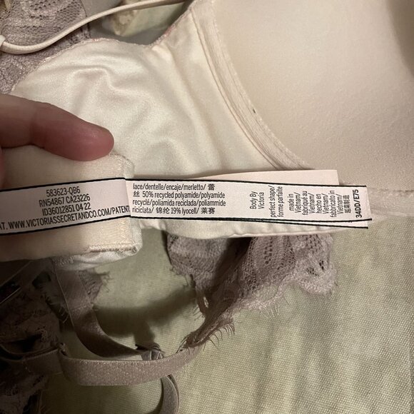 Body by Victoria Pink Lace Perfect Shape Lightly Lined Underwire Bra Size 34D - Picture 5 of 5